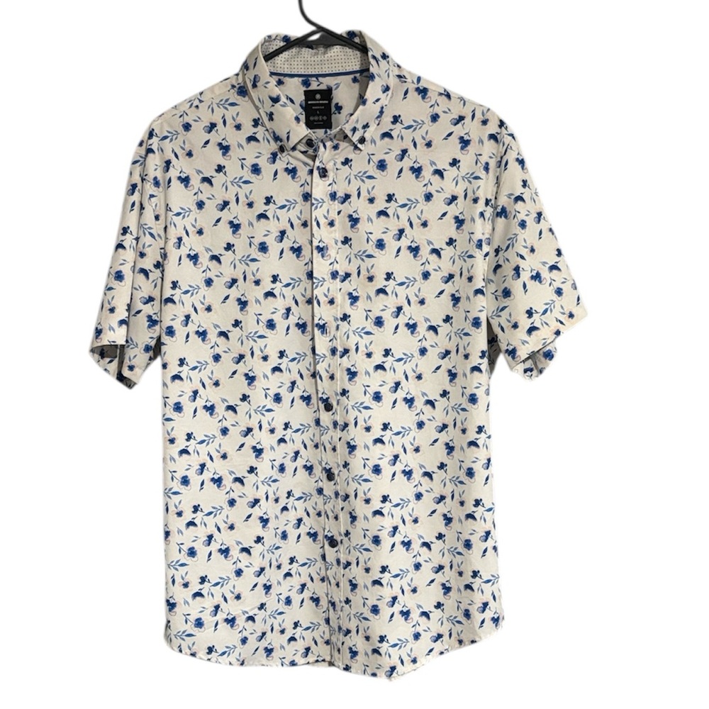 Brooklyn Brigade Men's Blue Floral Short Sleeve Shirt